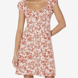 NWT Madewell Cap Sleeve Button-Down Margie Floral Mini Dress, Size 14